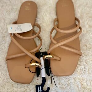 Time and Tru Women's Nude Strappy Sandals